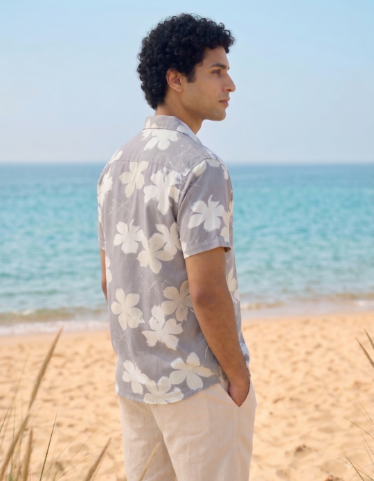 Alternate view of Lavender Floral Shirt for Men