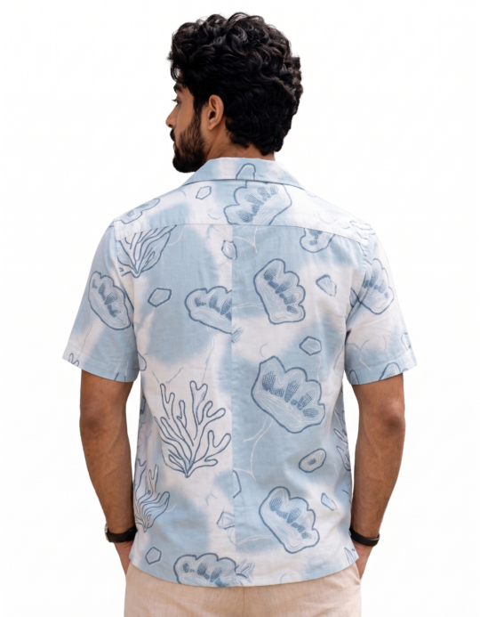 Alternate view of Light Blue Floral Shirt for Men